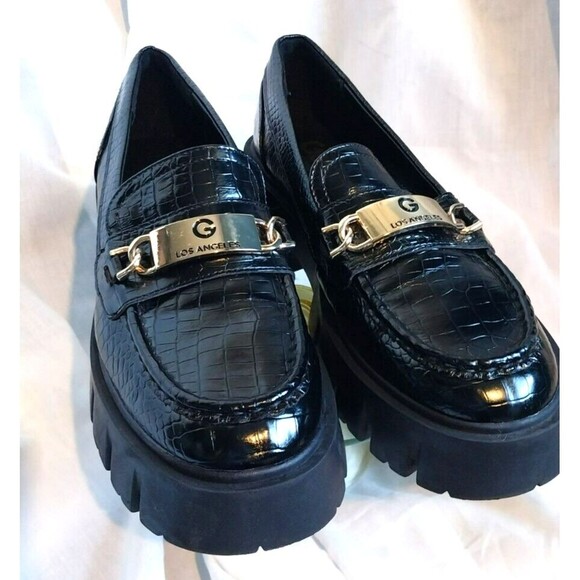 GBG Los Angeles Collie Women's Size 8M Chunky Lug Sole Croc Look Loafer - Picture 7 of 15